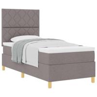 Boxspring bed met hoofdeinde Taupe 100 x 200 cm Stof - thumbnail