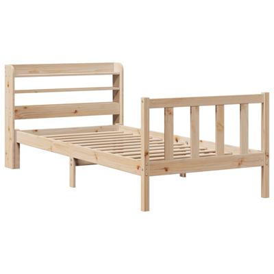 Bedframe zonder matras massief grenenhout 75x190 cm