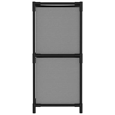 Opbergkast met 4 stoffen manden 63x30x71 cm staal grijs