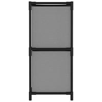 Opbergkast met 4 stoffen manden 63x30x71 cm staal grijs - thumbnail