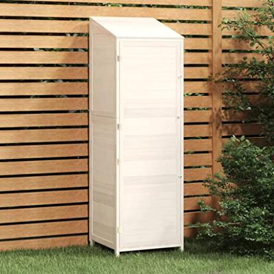 VidaXL Tuinschuur 55x52x174,5 cm massief vurenhout wit VidaXL Tuinschuur 55x52x174,5 cm massief vurenhout wit