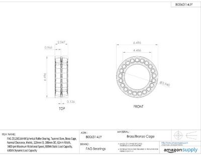 FAG 23124-E1A-K-M Pendeltonlager, radiaal Boordiameter 120 mm Buitendiameter 200 mm Toerental (max.) 3400 omw/min FAG 23124-E1A-K-M Pendeltonlager, radiaal Boordiameter 120 mm Buitendiameter 200 mm Toerental (max.) 3400 omw/min