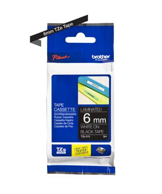 Brother TZe-315 Tape 6mm wit/zwart - thumbnail
