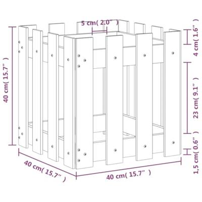 Plantenbak met hekontwerp 40x40x40 cm gempregneerd grenenhout Plantenbak met hekontwerp 40x40x40 cm gempregneerd grenenhout