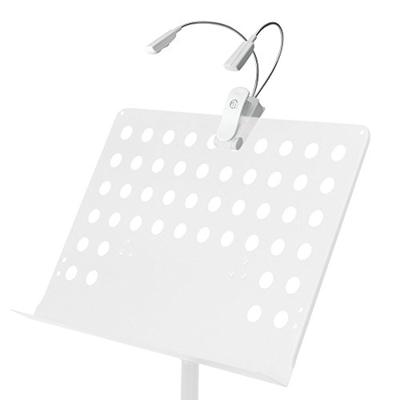 Adam Hall Dubbele LED zwanenhalslampjes op batterijen wit