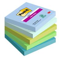 Post-it Super Sticky notes Oasis, 90 vel, ft 76 x 76 mm, geassorteerde kleuren, pak van 5 blokken - thumbnail