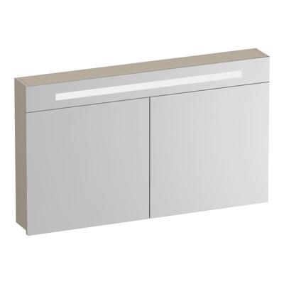 Brauer Promise Spiegelkast - 120 cm - met Verlichting - 2 Spiegeldeuren - Mat Beige
