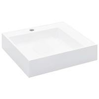 VidaXL Wastafel 50x50x12,3 cm mineraal gegoten/marmer gegoten wit - thumbnail