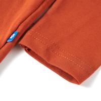 Kindershirt met lange mouwen vossenprint 128 lichtroestkleurig - thumbnail