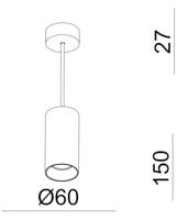 Deko Light Can 150, 1x 7,5 W GU10, Weiß 342254 Hanglamp GU10 7.5 W Wit - thumbnail