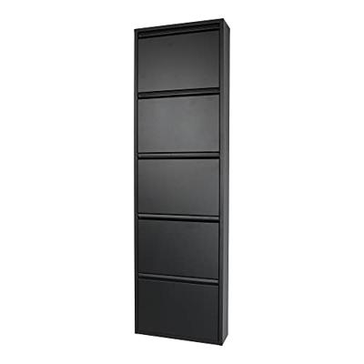 Schoenenkast Bobbie 5 laden zwart (10 paar schoenen)