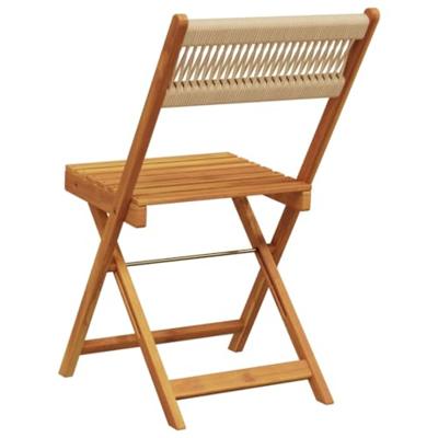 Bistrostoelen 2 st massief acaciahout en polypropeen beige Bistrostoelen 2 st massief acaciahout en polypropeen beige