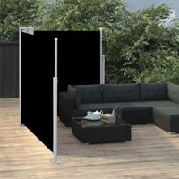 Windscherm uittrekbaar 140x600 cm zwart - thumbnail