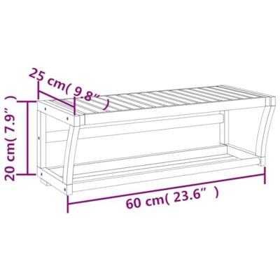 VidaXL Handdoekenrek wandgemonteerd 60x25x20 cm bamboe