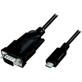 LogiLink Adapter Serieel [1x USB-C 2.0 stekker - 1x D-sub stekker 9-polig] 1.2 m Zwart