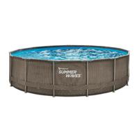 Summer Waves Zwembad Active Frame 457 X 106 Cm Dark Double Rattan + Filterpomp - thumbnail