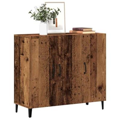 Dressoir 90x34x80 cm bewerkt hout oud houtkleurig