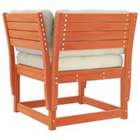 Tuinbank met armleuningen en kussens grenenhout wasbruin - thumbnail