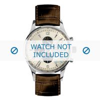 Jacques Lemans horlogeband 1-1844C Leder Bruin + standaard stiksel - thumbnail