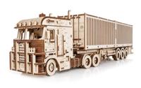 Eco Wood 3D Houten Puzzel Truck “Road King” met Container-Semitrailer Modelbouw - thumbnail