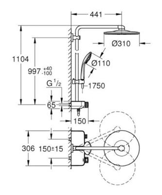Regendoucheset Grohe Euphoria SmartControl System 31 cm met Glijstang en Handdouche Warm Sunset Geborsteld
