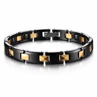 Keramische armband Mendes Magnetisch Zwart Goudkleurig - thumbnail