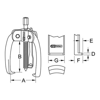 KS Tools 630.4302 Poelietrekker Aantal haken: 3