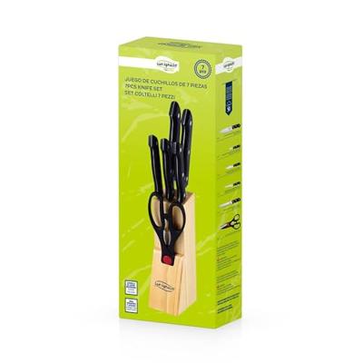 Keukenmessenset met standaard San Ignacio Dresde SG-4161 Zwart Roestvrij staal 7 Onderdelen