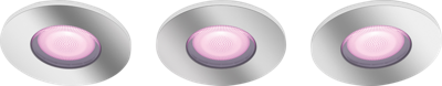Philips InbouwspotsHue Xamento - White and color set van 3 RVS spots - 929003074801
