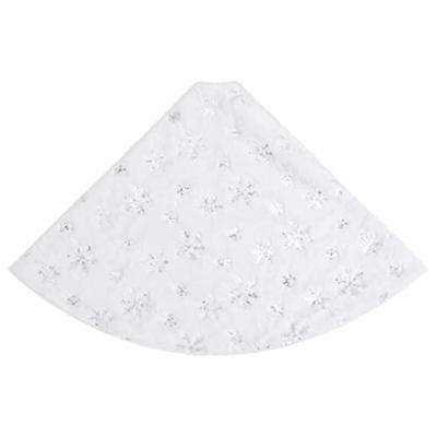 VidaXL Luxe kerstboomrok wit 122 cm imitatiebont