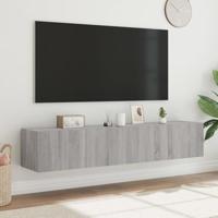 Tv-wandmeubels met LED 2 st 80x35x31 cm grijs sonoma - thumbnail