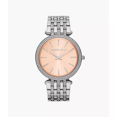 Michael Kors Dames Darci MK3218 zilver glitter roestvrij staal Japans quartz modehorloge Michael Kors Dames Darci MK3218 zilver glitter roestvrij staal Japans quartz modehorloge