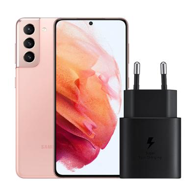 Samsung Galaxy S21 256GB Roze 5G + Samsung Snellader 25W