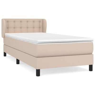 Boxspring met matras kunstleer cappuccinokleurig 100x200 cm