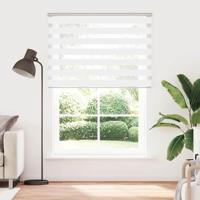 VidaXL Zebra rolgordijn 155x230 cm stofbreedte 150,9cm polyester wit - thumbnail