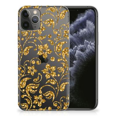 Apple iPhone 11 Pro | TPU Case | Gouden Bloemen Apple iPhone 11 Pro | TPU Case | Gouden Bloemen