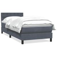 Boxspring met matras fluweel donkergrijs 100x210 cm - thumbnail