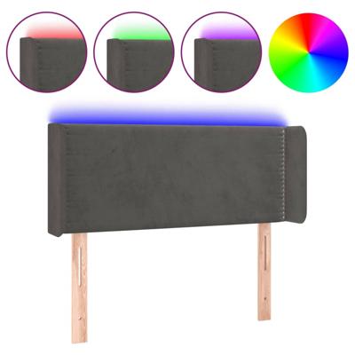 Hoofdbord LED 103x16x78/88 cm fluweel donkergrijs