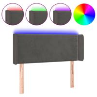 Hoofdbord LED 103x16x78/88 cm fluweel donkergrijs - thumbnail