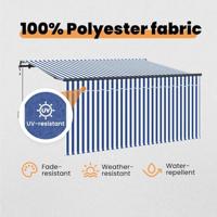 VidaXL Inklapbaar zonnescherm blauw en wit 300 x 200 cm - thumbnail