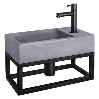 Fonteinset Differnz Force Beton en Handoekrek 40x22x9 cm Donker Grijs Met Rechte Kraan Mat Zwart Differnz Fonteinset Differnz Force Beton en Handoekrek 40x22x9 cm Donker Grijs Met Rechte Kraan Mat Zwart Differnz