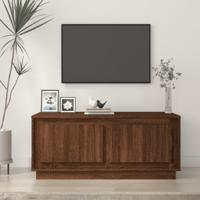 Salontafel 102x50x44 cm bewerkt hout bruin eikenkleur - thumbnail
