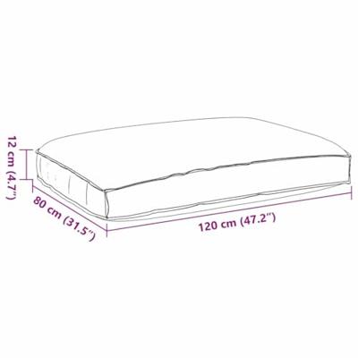 VidaXL Kussen grijs 120 x 80 x 12 cm oxford stof