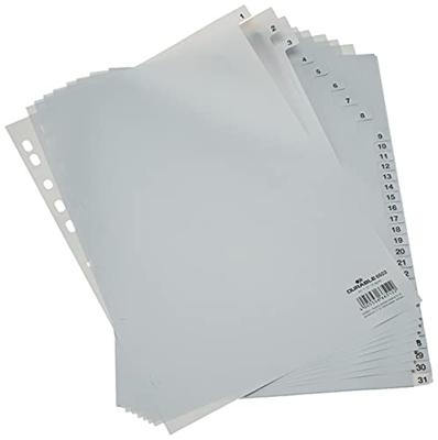 Durable 6523 Register DIN A4 1-31 Polypropyleen Grijs 31 tabbladen Bedrukte tabs 652310