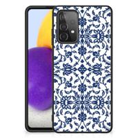 Samsung Galaxy A72 (5G/4G) Bloemen Hoesje Flower Blue - thumbnail