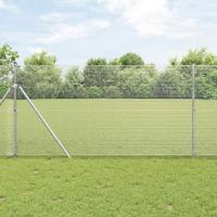 VidaXL Afrasteringspaal zilver 10 x 1,4 m (12 x 12 mm gaas) staal - thumbnail