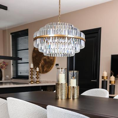 Richmond Hanglamp 'Desire' Crystal, 65cm, kleur Brushed Gold Richmond Hanglamp 'Desire' Crystal, 65cm, kleur Brushed Gold