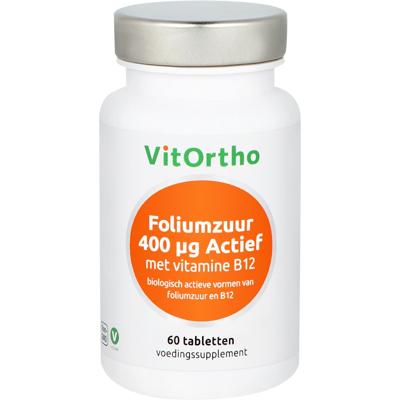 VitOrtho Foliumzuur Actief 400mcg Tabletten 60st VitOrtho Foliumzuur Actief 400mcg Tabletten 60st
