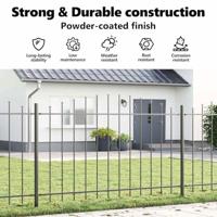 Tuinhek 7 pcs Grijs 170 x 165 cm Gepoedercoat staal - thumbnail