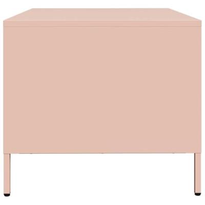 Salontafel 101,5x50x43,5 cm koudgewalst staal roze